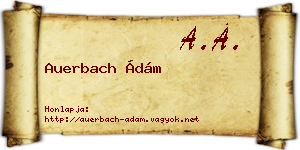 Auerbach Ádám névjegykártya